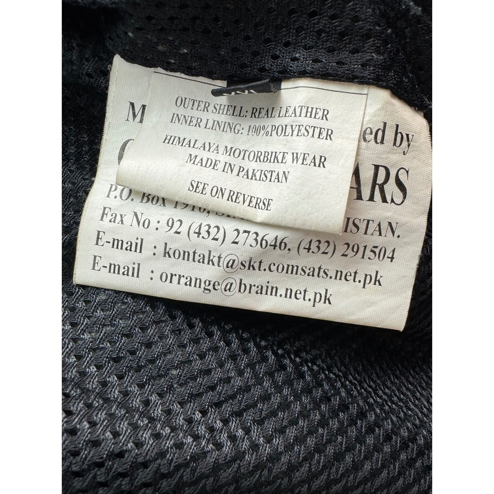 Mens Black Leather‎ Motorcycle Jacket Biker Style Quilted Accents Sz 46 NO LINER - Picture 13 of 16